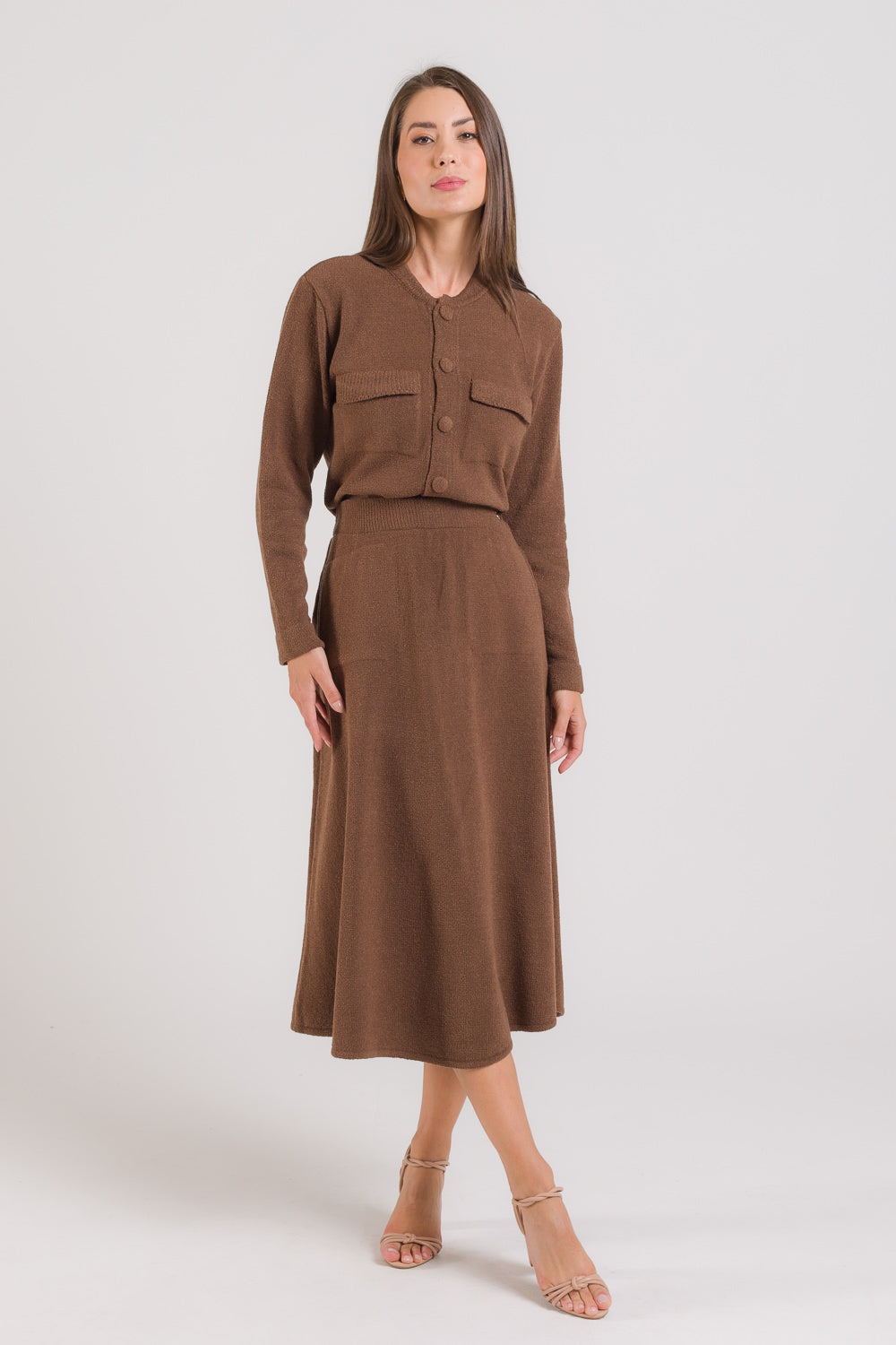 Saia em Tricot com Bolsos - Flávia