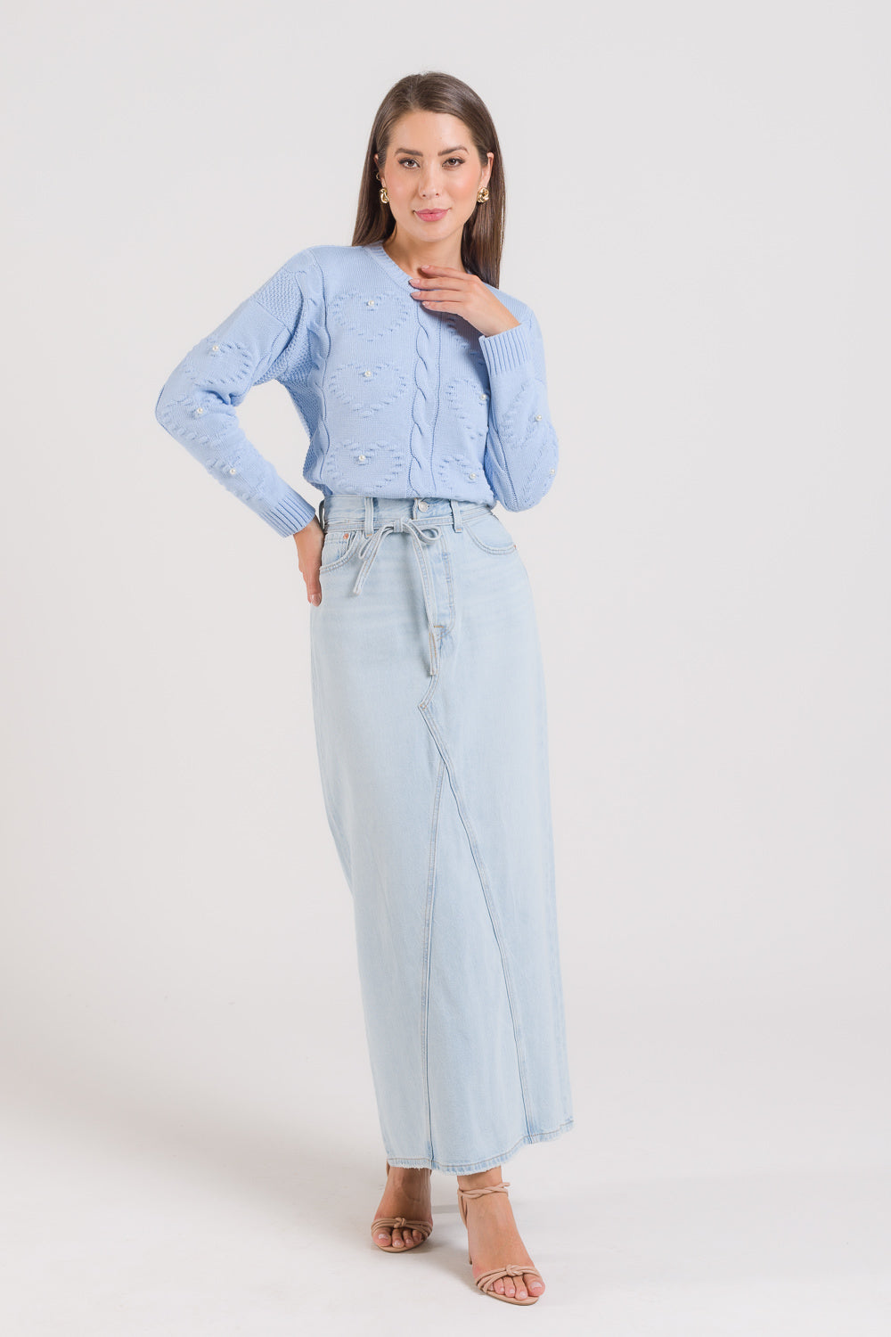 Blusa em Tricot com Corações e Pérolas - Luana