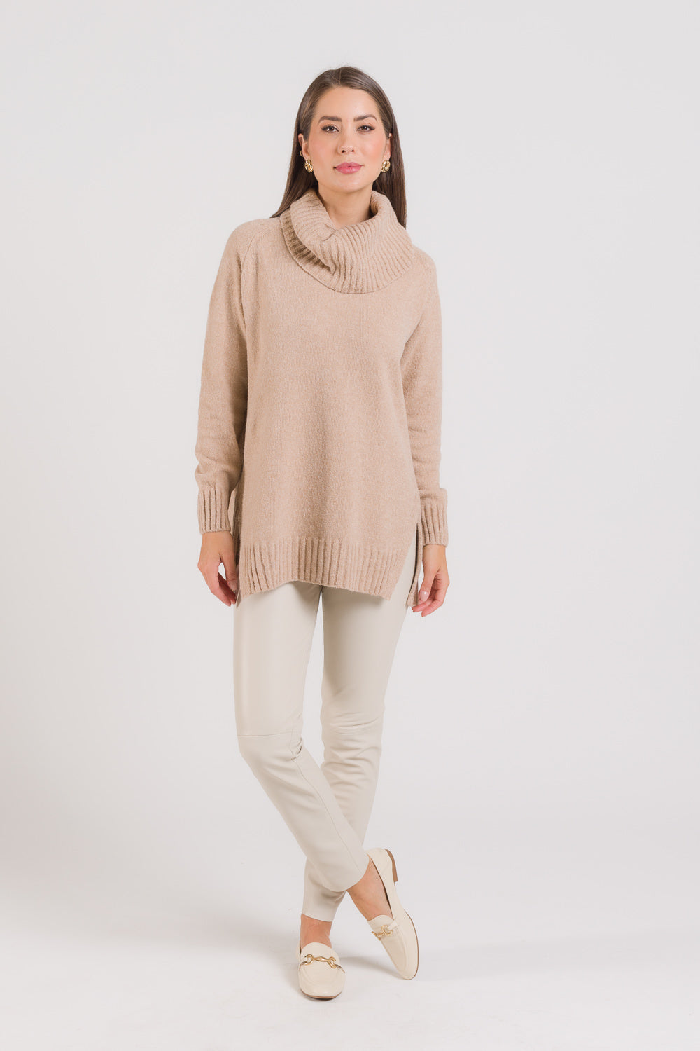 Maxi Pull em Tricot com Gola Removível - Mel