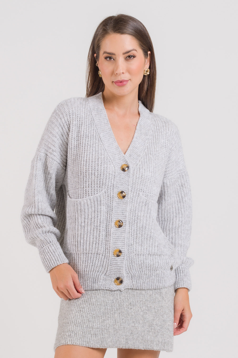 Casaco em Tricot com Bolsos - Olívia