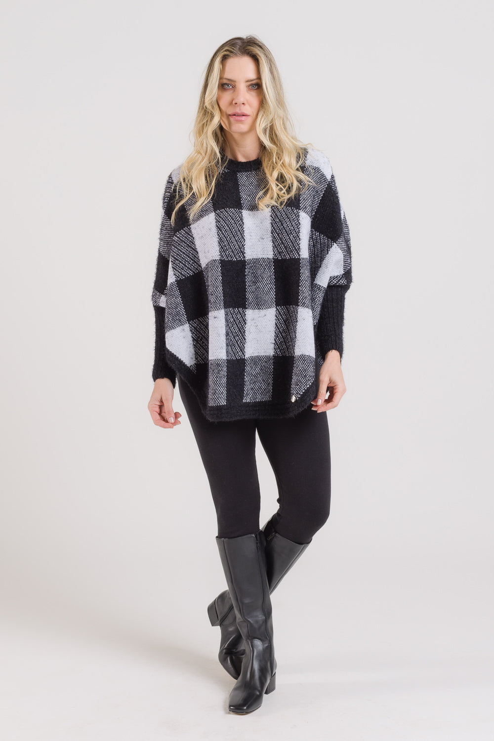 Capa em Tricot Xadrez - Rebeca