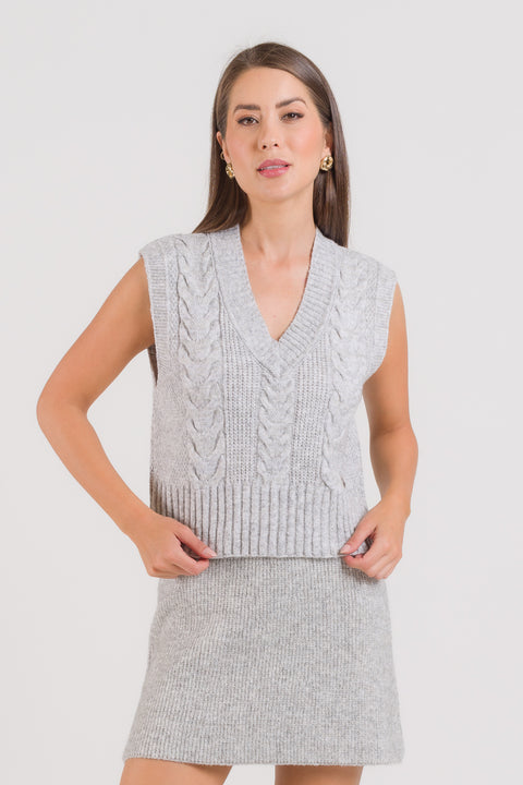 Colete em Tricot Decote V - Agatha