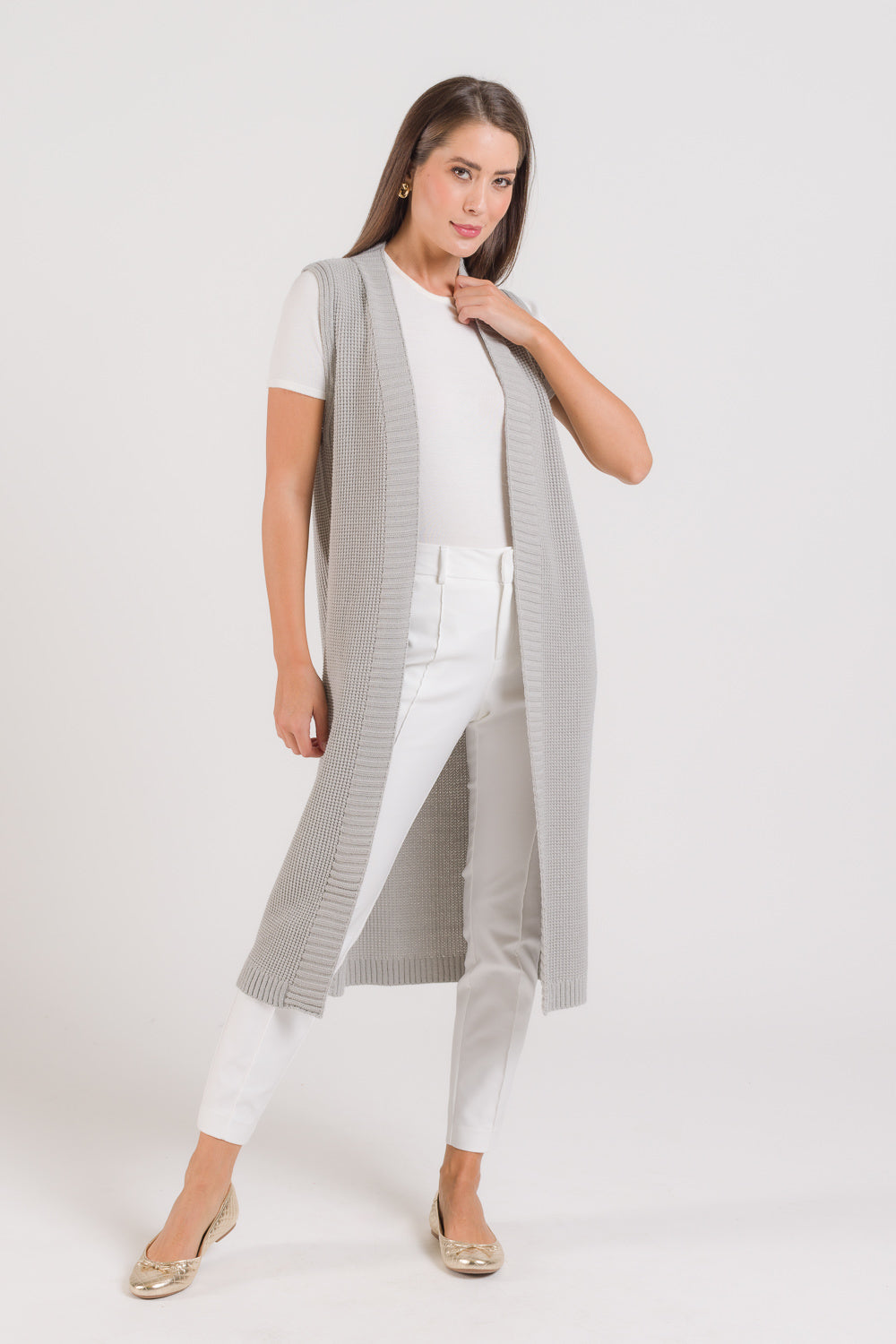 Colete em Tricot Longo - Glaucia