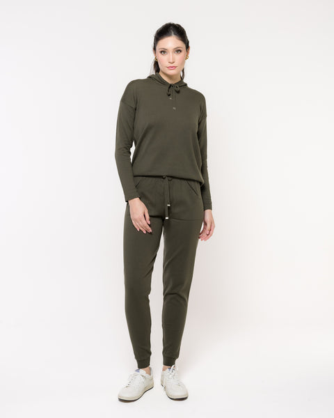Blusa Tricot Capuz - Catarina com modelagem ampla, peça do conjunto Catarina
