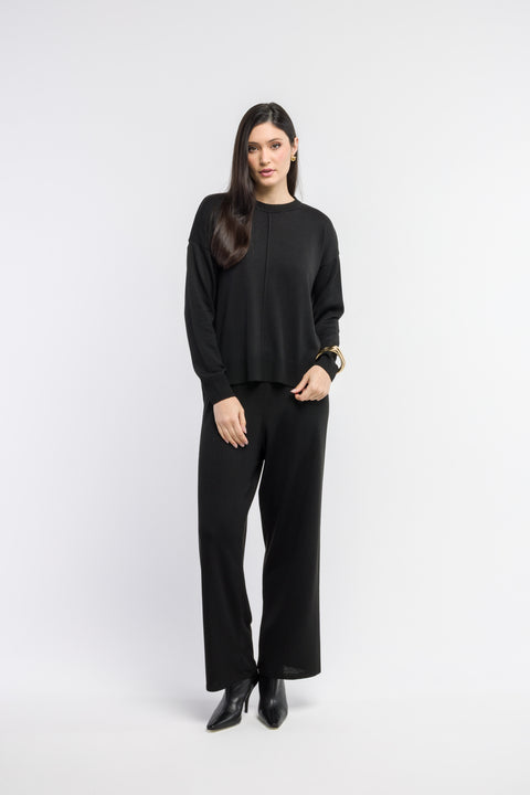 Conjunto em tricot - Valéria (Blusa + Calça reta)