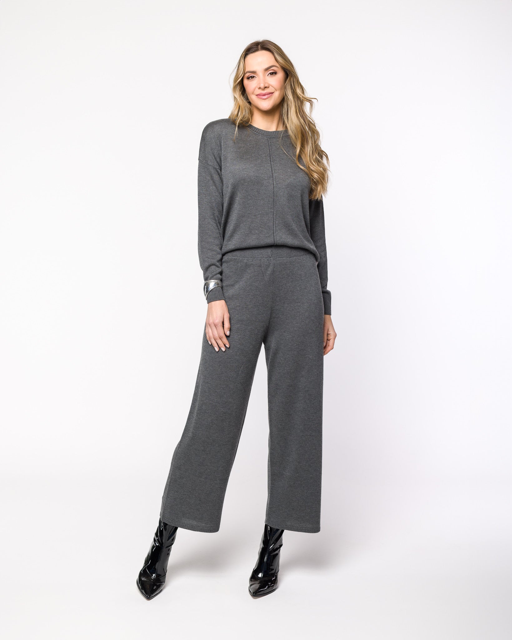 Conjunto em tricot - Valéria ( Blusa + Calça reta)