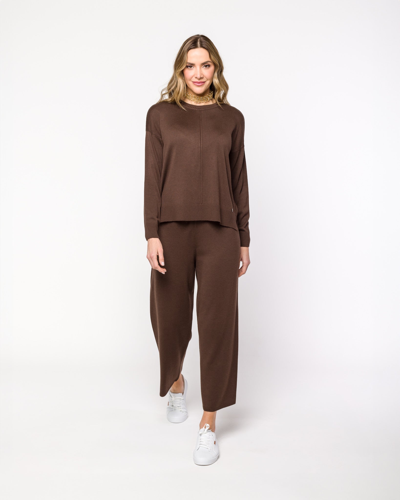 Conjunto em tricot - Valéria ( Blusa + Calça reta)