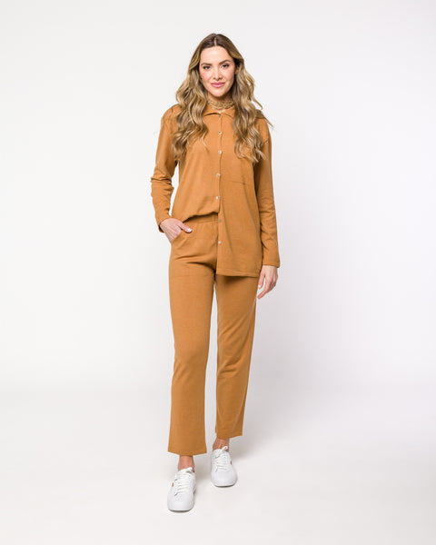 Calça em Tricot Reta - Denise com modelagem reta e bolsos frontais