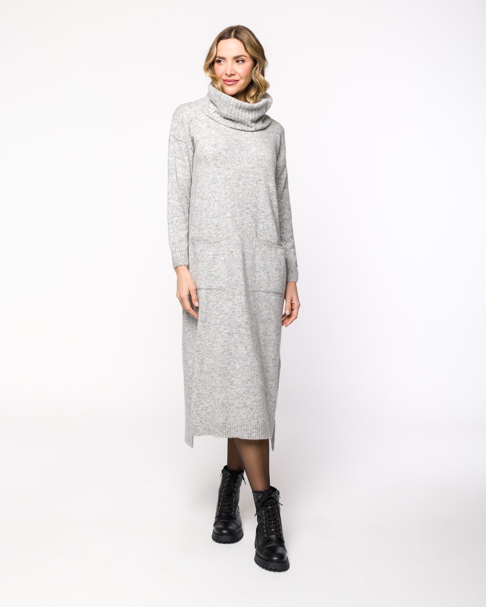 Vestido em Tricot com Bolsos - Zoe