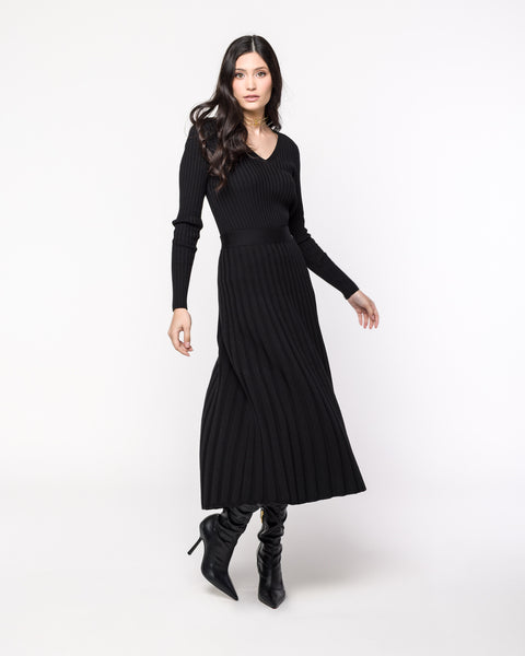 Blusa em Tricot Canelada decote V - Cassia