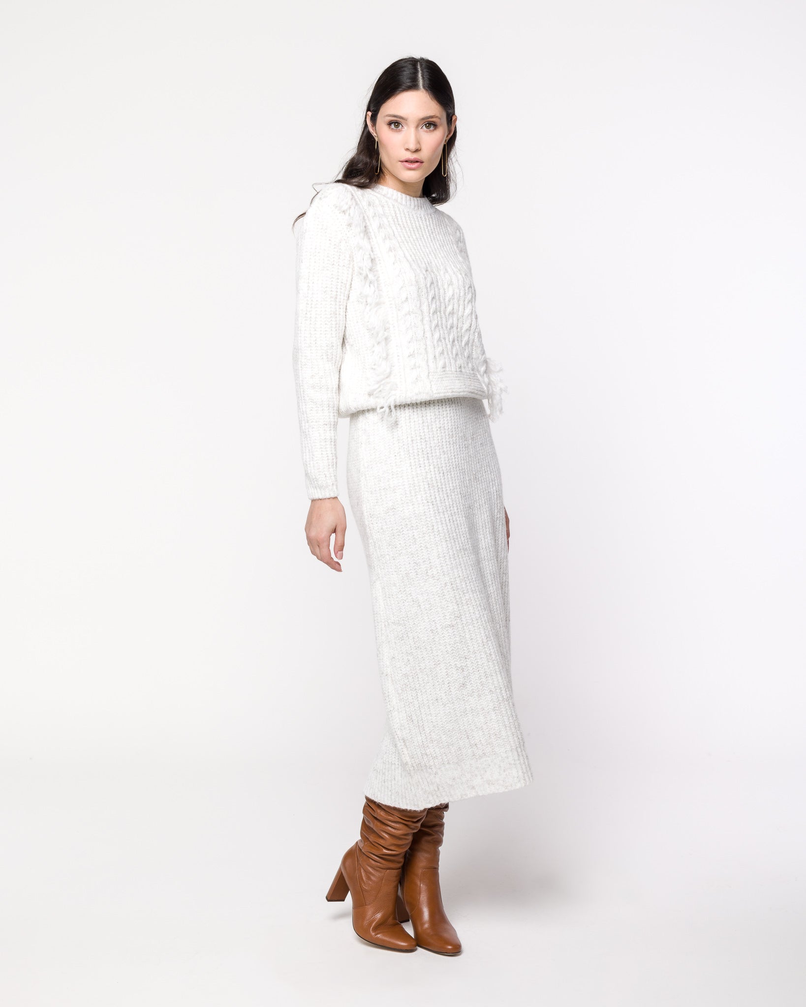 Saia em Tricot com Fenda - Bianca