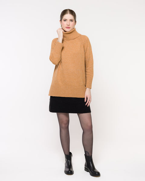 Maxi Pull em Tricot - Maria com gola alta