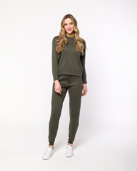 Blusa em Tricot com Nervuras Laterais - Olga com decote redondo e modelagem ampla