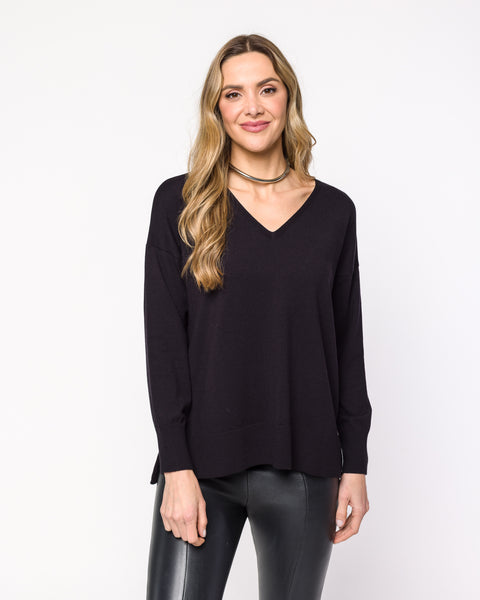 Blusa em Tricot Ampla - Gabriela com decote V