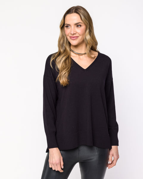 Blusa em Tricot Ampla - Gabriela com decote V