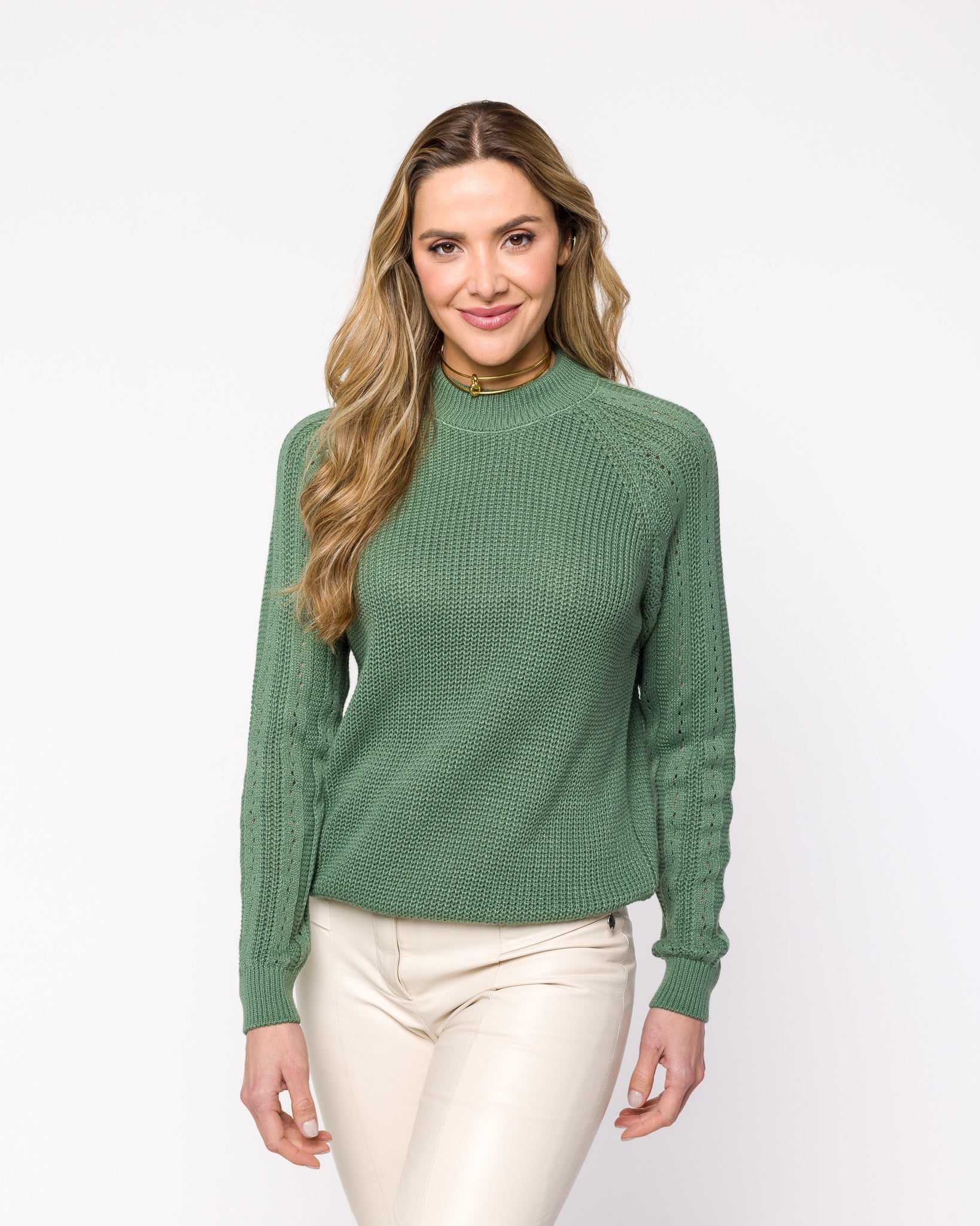 Blusa em Tricot com Manga Trabalhada - Heloísa