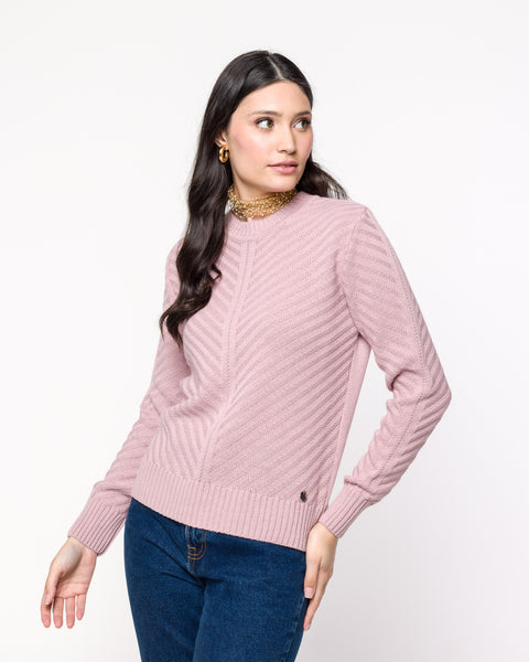Blusa em Tricot com Links - Andreia com gola redonda