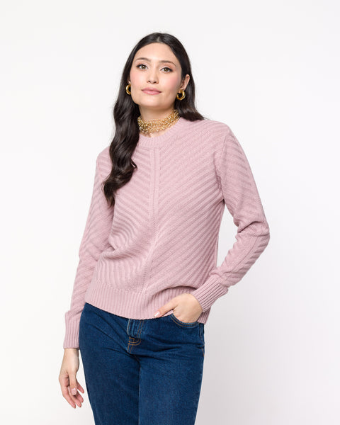 Blusa em Tricot com Links - Andreia com gola redonda