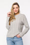 Blusa em Tricot com Tranças - Cristina com gola redonda