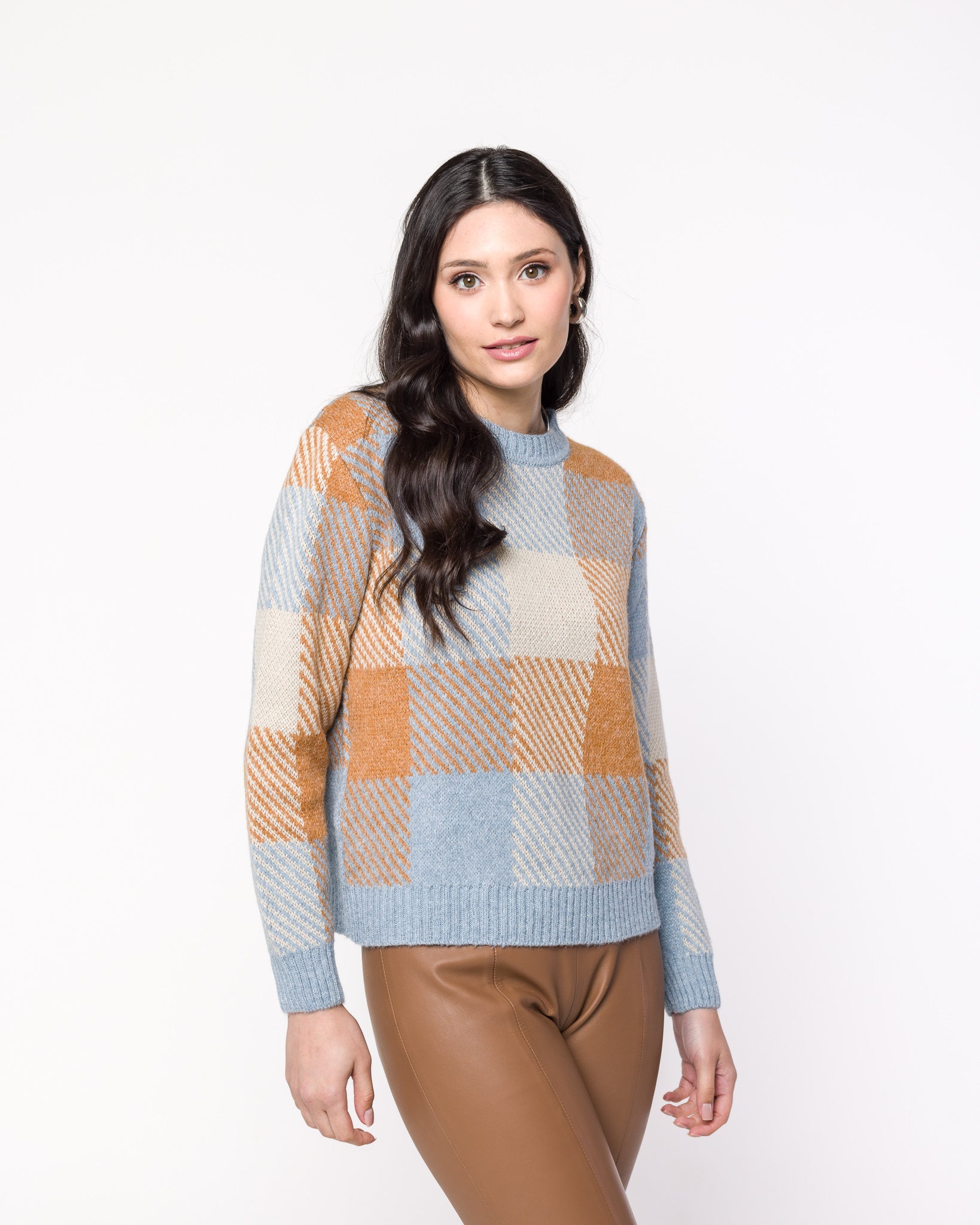 Blusa em Tricot Xadrez - Sabrina