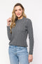 Blusa em Tricot Canelada - Martina com decote redondo