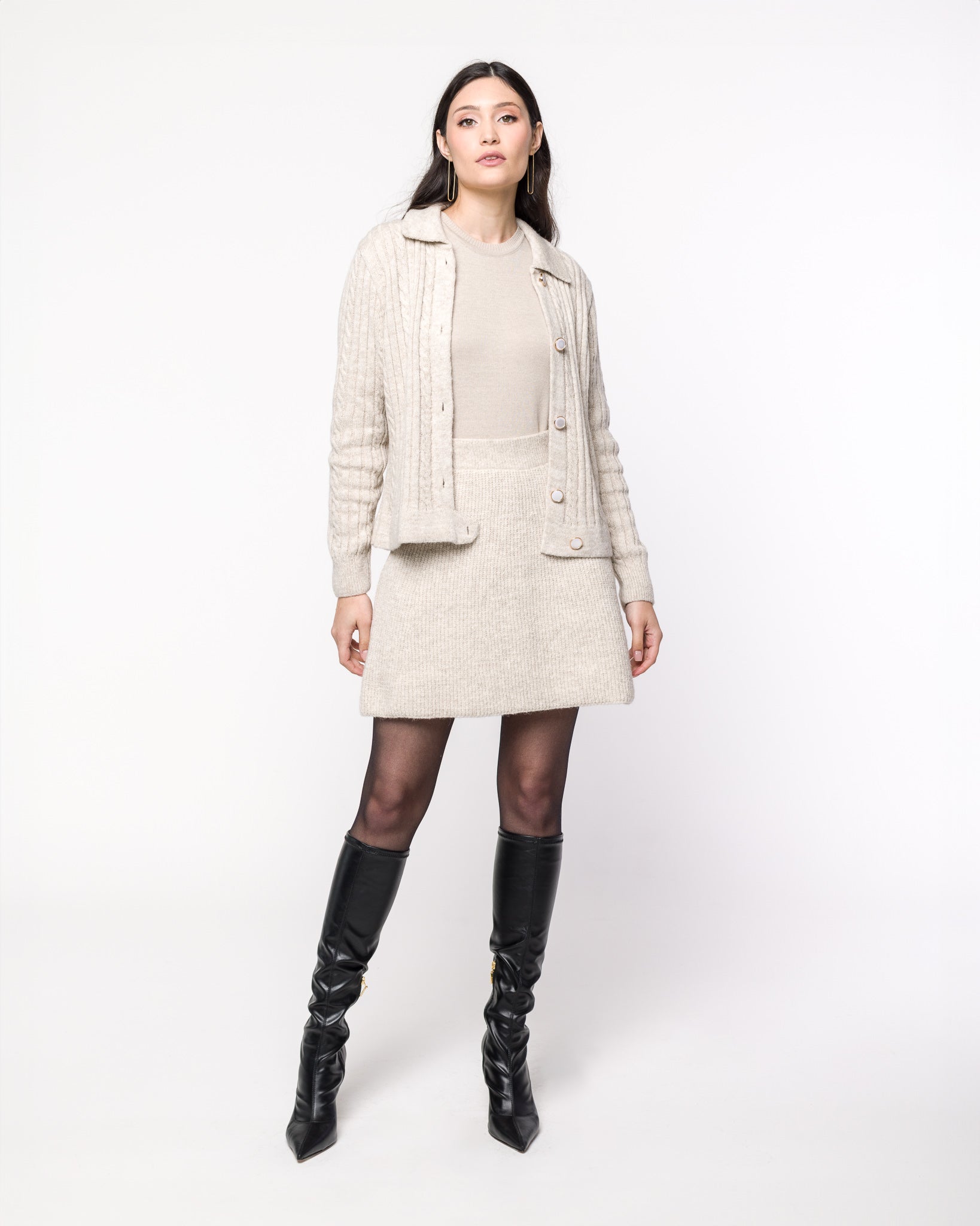 Casaco em Tricot com Tranças - Ana