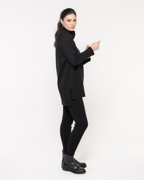 Maxi Pull em Tricot - Maria com gola alta