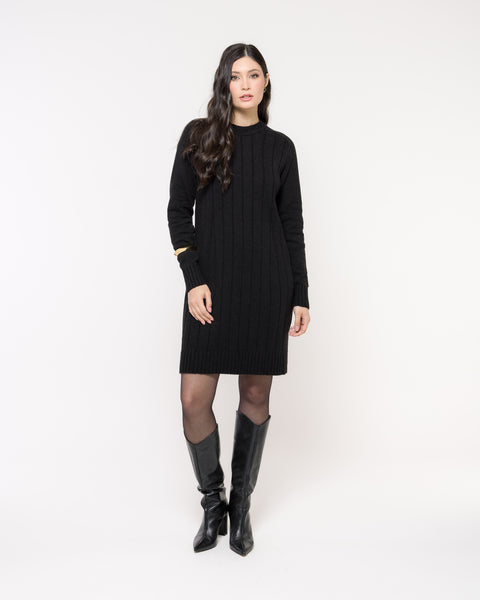 Vestido em Tricot - Serena com manga posta