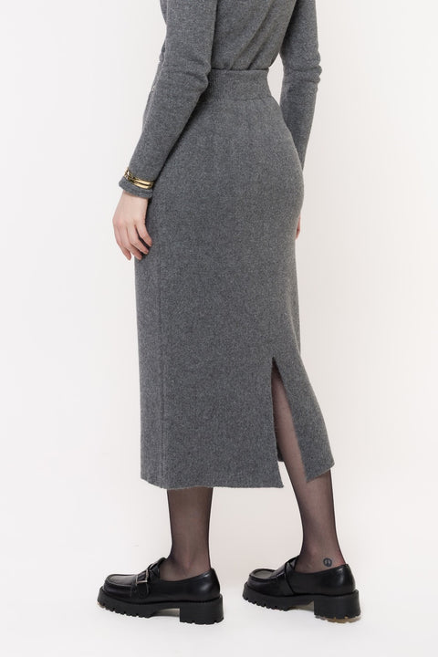 Saia em Tricot com Fenda - Sophia