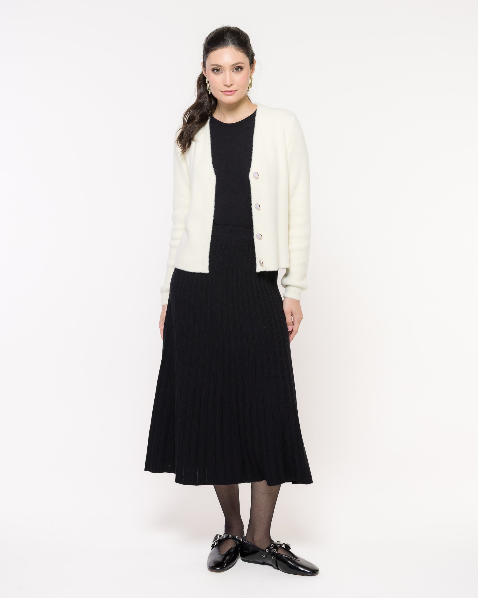 Saia em Tricot Plissada - Alana