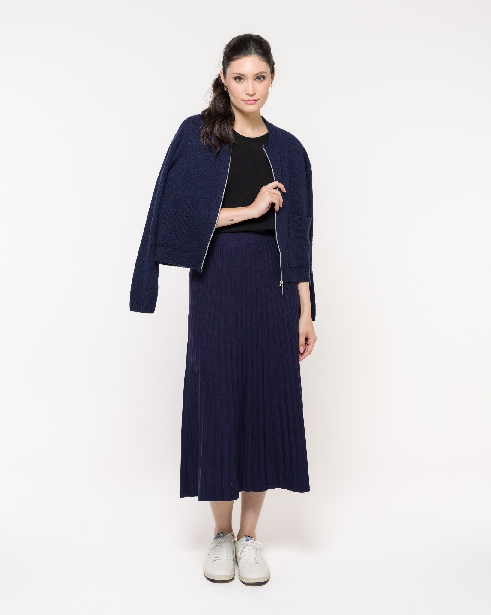 Saia em Tricot Plissada - Alana