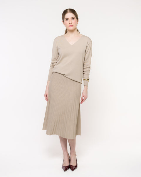 Saia em Tricot Plissada - Alana