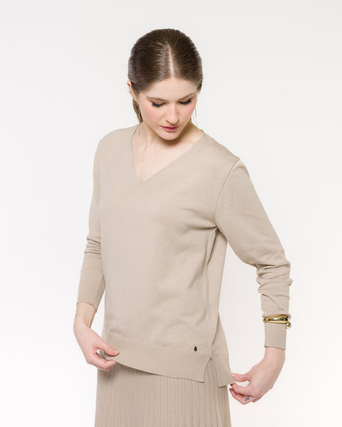 Blusa em Tricot Decote V - Bia