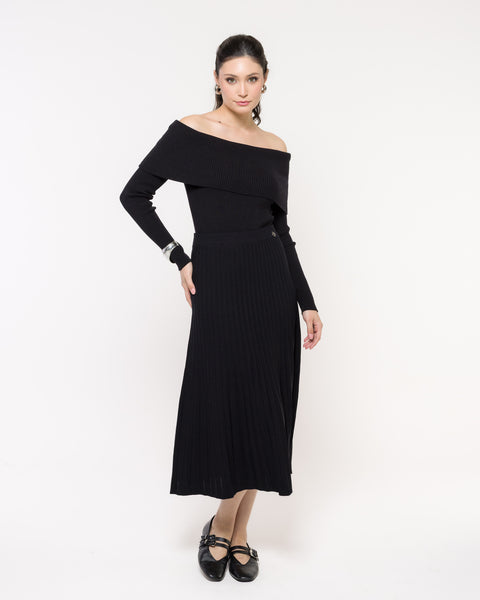 Saia em Tricot Plissada - Alana