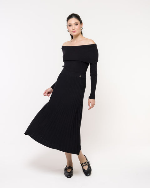 Saia em Tricot Plissada - Alana