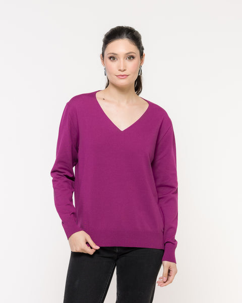 Blusa em Tricot Decote V - Bia