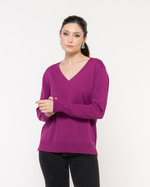 Blusa em Tricot Decote V - Bia