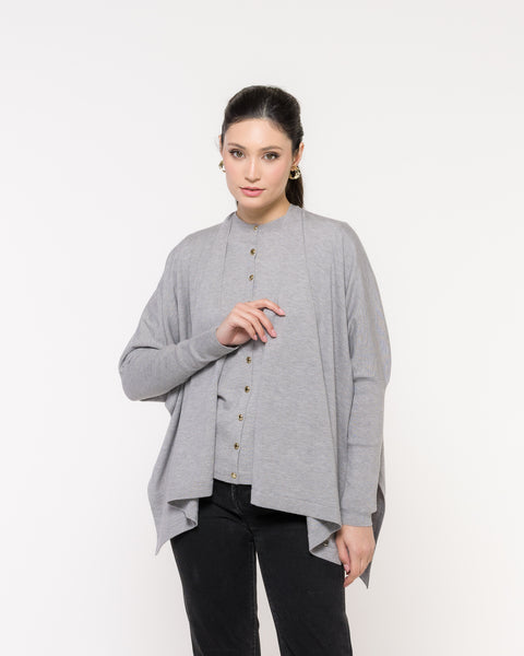 Cardigan em Tricot - Isadora com decote redondo e modelagem reta