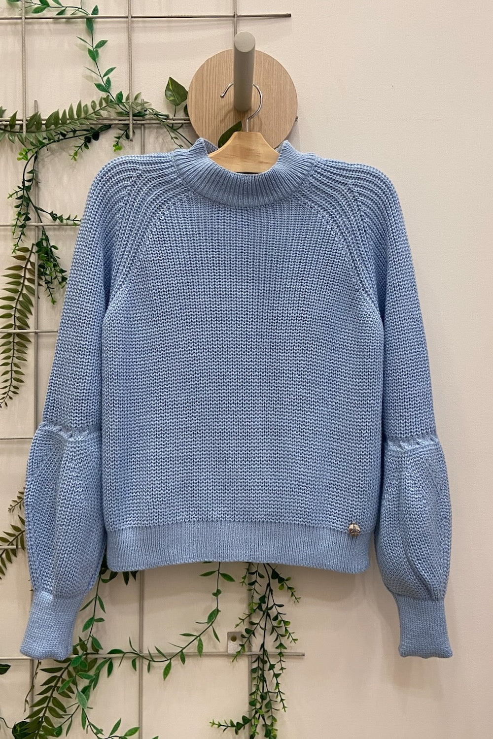 Blusa Tricot Ponto Pérola e Manga Bufante - Adri