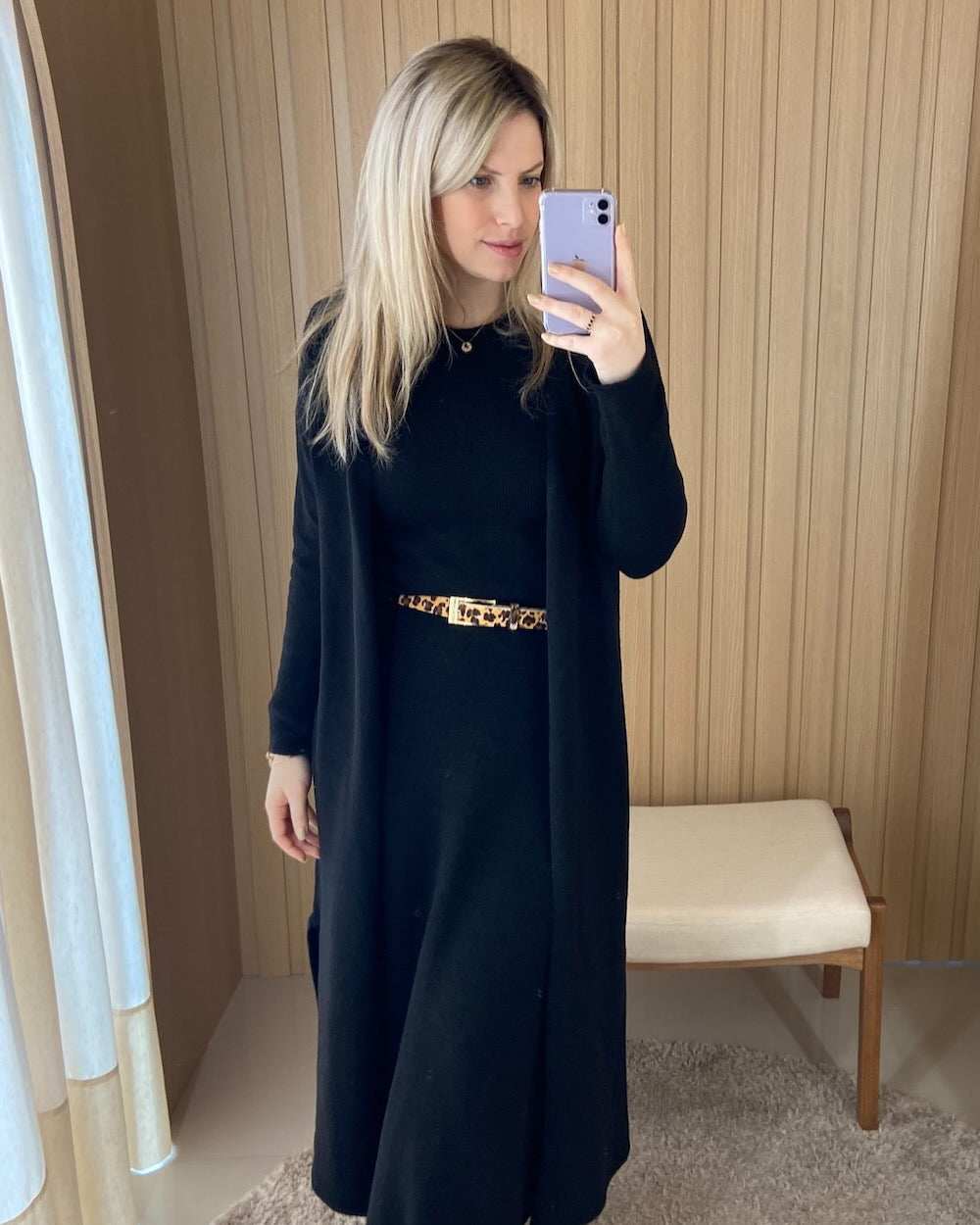 Conjunto em Tricot Londres ( Blusa + Saia + Casaco)