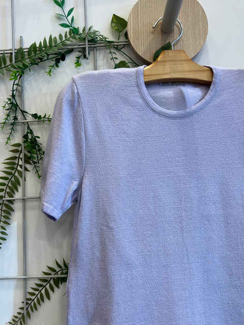 Blusa T-shirt Tricot Básica com decote redondo e manga curta