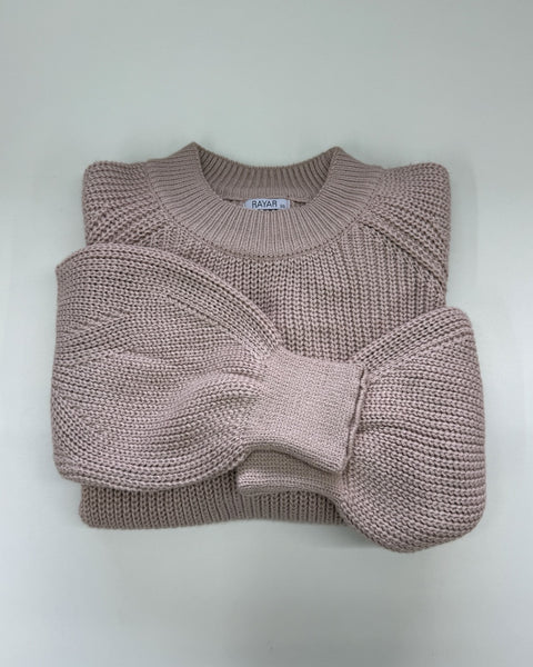 Blusa Tricot Ponto Pérola e Manga Bufante - Adri