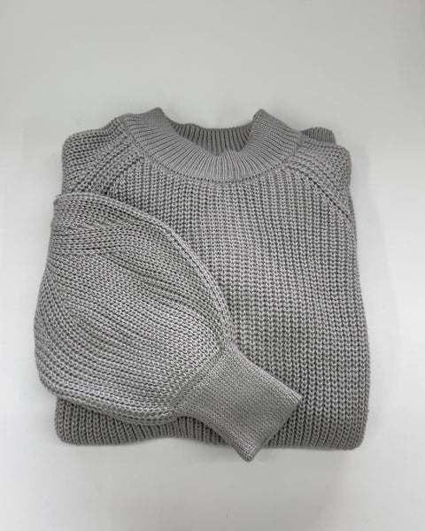 Blusa Tricot Ponto Pérola e Manga Bufante - Adri