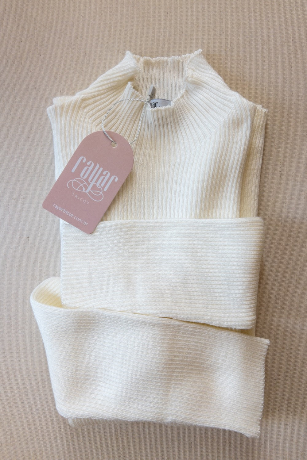 Blusa Básica Tricot Canelada Gola Chaminé