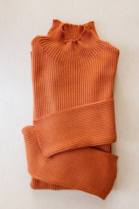 Blusa Básica Tricot Canelada Gola Chaminé com gola alta