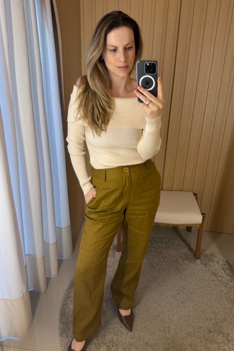 Blusa em Tricot Ombro a Ombro - Samantha