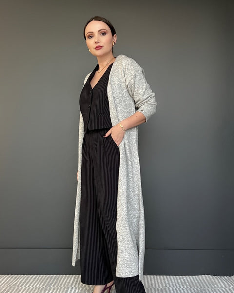 Casaco Tricot Longo - Londres com modelagem ampla e botões
