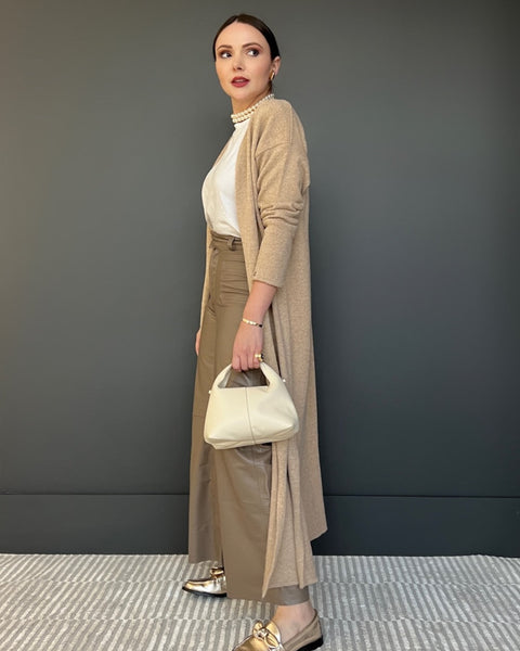 Casaco Tricot Longo - Londres com modelagem ampla e botões