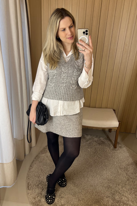 Colete em Tricot Decote V - Agatha