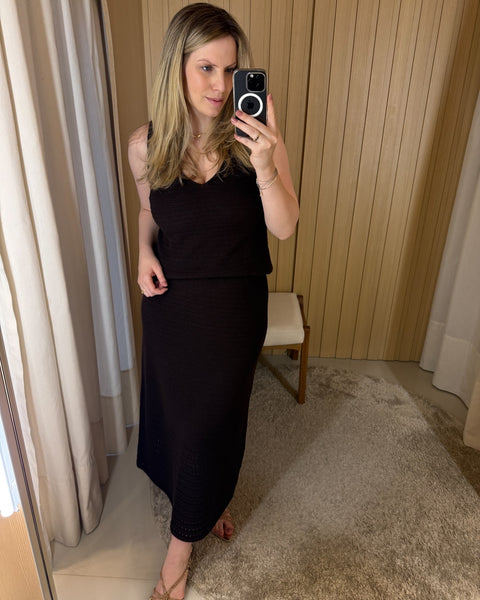 Conjunto em Tricot - Aurora (Regata + Saia)